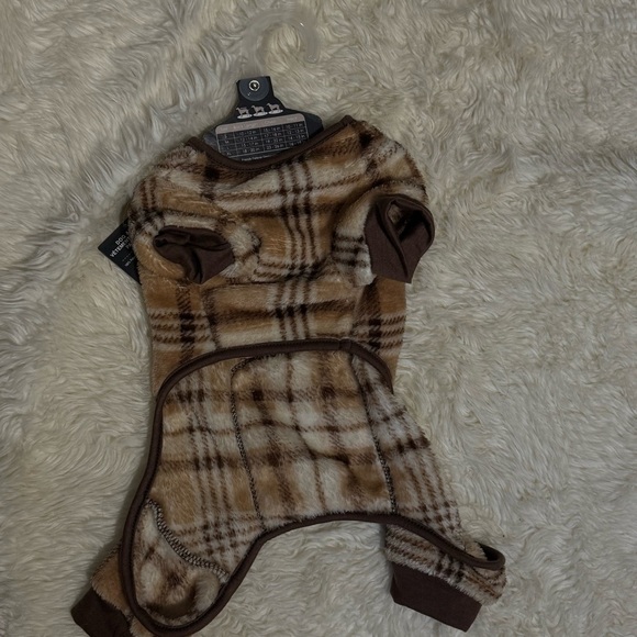 Charming Brown & Tan Plaid Dog Outfit - Picture 4 of 8